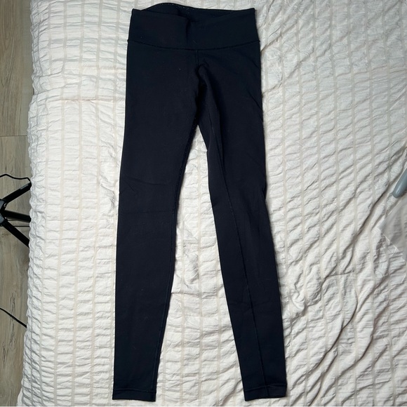 Lululemon Wunder Under Mid Rise Black Leggings | Size 4 - Picture 5 of 9